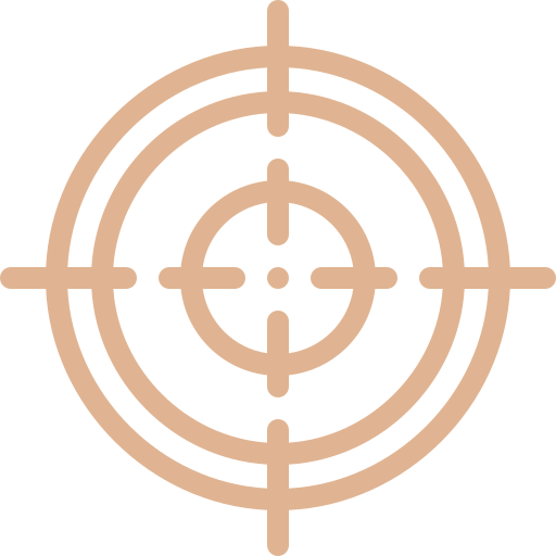 Icône de cible illustrant les objectifs atteints grâce aux séances de sophrologie et aux exercices personnalisés.