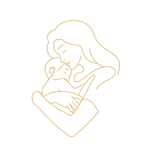 Illustration d’une mère tenant tendrement son bébé, symbolisant l’accompagnement en sophrologie pendant la périnatalité et la parentalité.