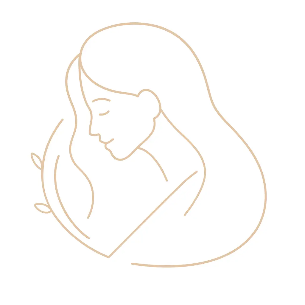Illustration minimaliste d’une femme sereine, symbole de sophrologie et de bien-être.